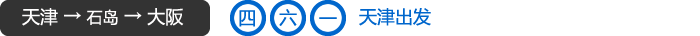 天津→大阪　每周一・四・六　天津出发