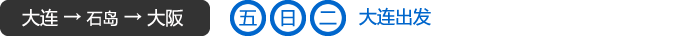 大連→大阪　每周二・五・日　大连出发